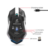 HXSJ nouvelle souris sans fil 2.4GPI souris de jeu souris lumineuse