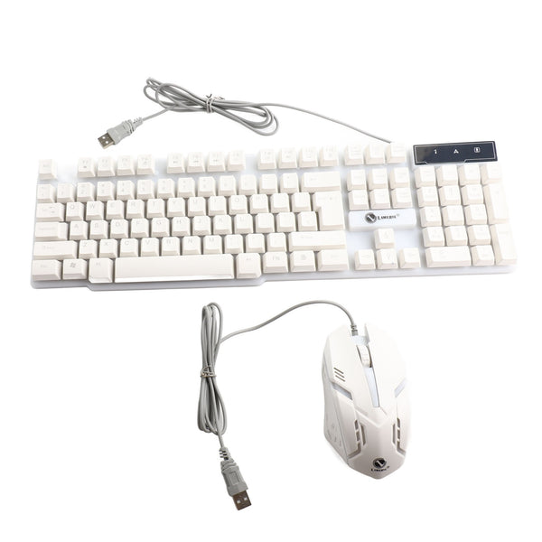 USB Gaming Keyboard and USB Mouse Combo LED Backlit Keyboard Firm Durable Colorful Glowing Gaming Mouse Computer Accessories