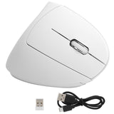 Souris verticale USB sans fil pour bureau, jeu, rechargeable, accessoires informatiques H1 2,4 G, blanc